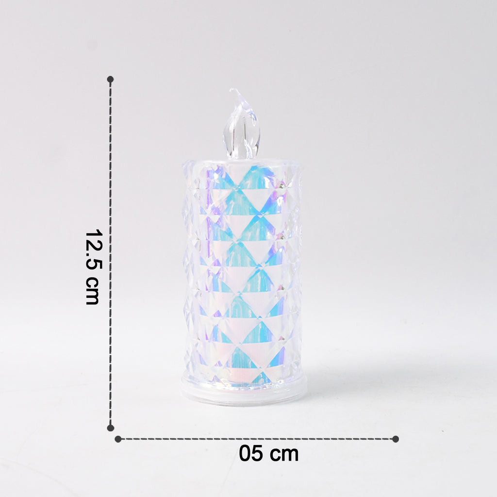 Decorative Led Candle Lights With Holographic Finish (2 Pc  Set)