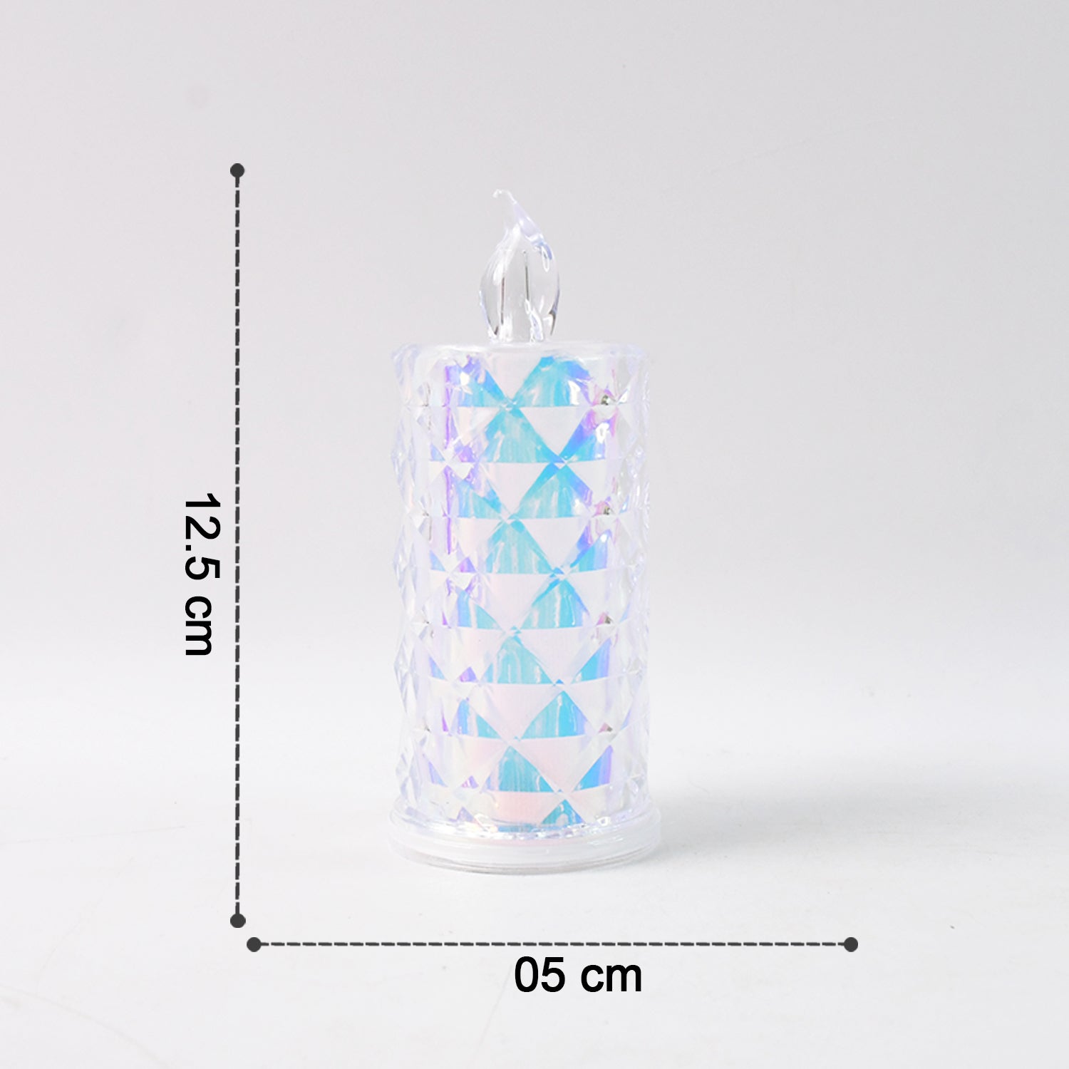 Decorative Led Candle Lights With Holographic Finish (2 Pc  Set)