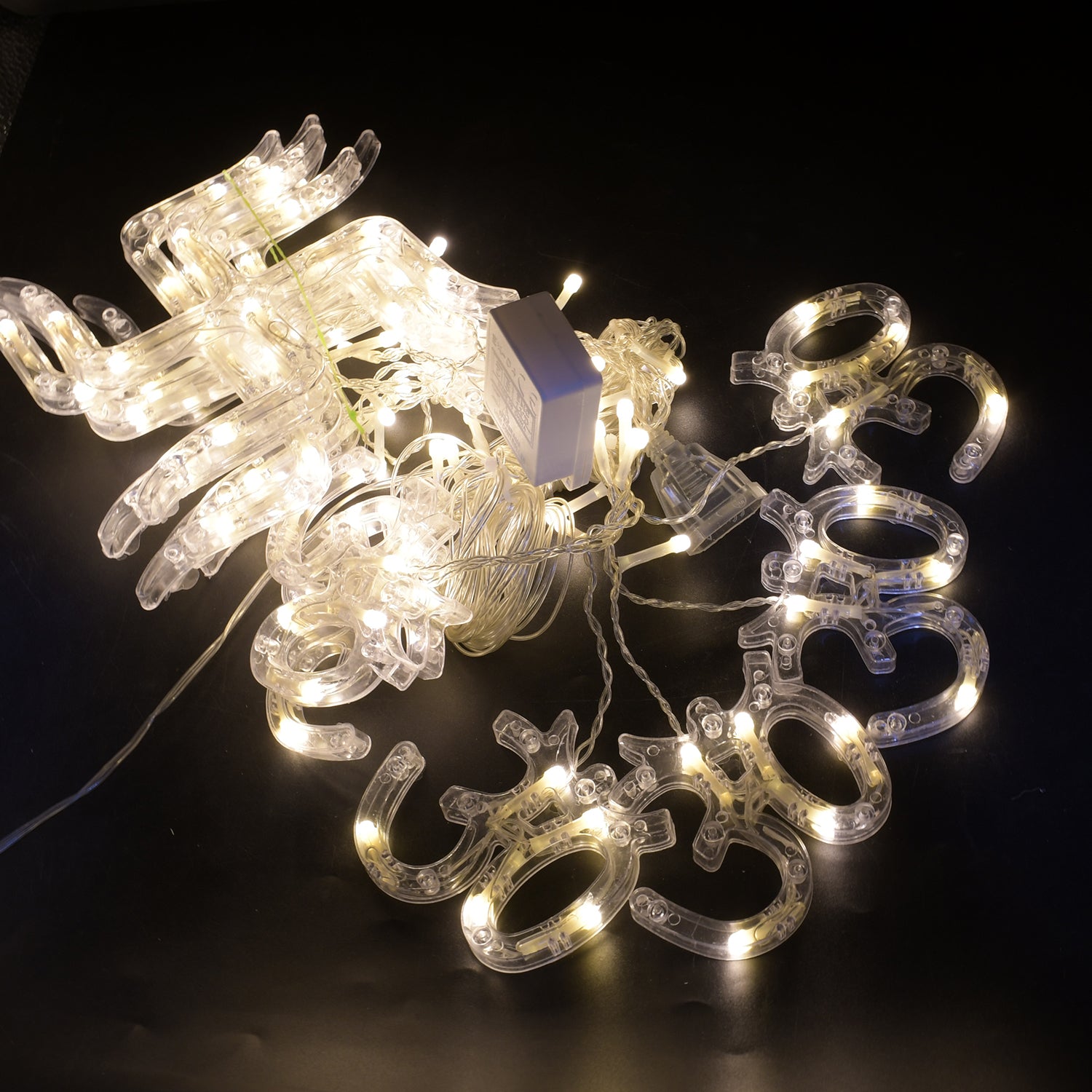 8320 Swastik Om Curtain Decorative Lights String Lights With 12 Hanging Props138 Led Diwali Decoration Items For Home Decor Night Light Room Lights For Bedroom Balcony Decor.