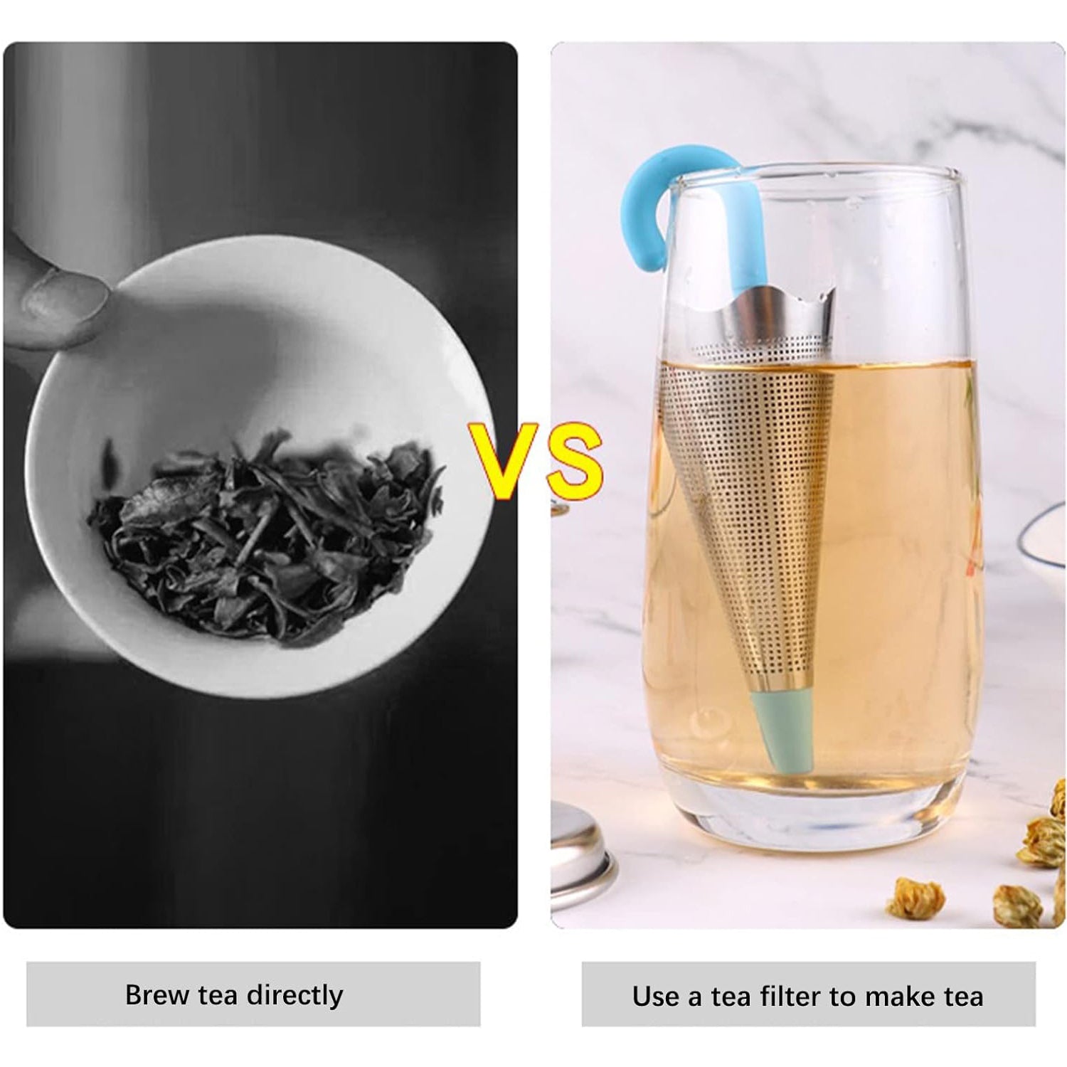 Cute Umbrella Tea Strainer Set with Tray and Holder, Reusable (1 Piece)