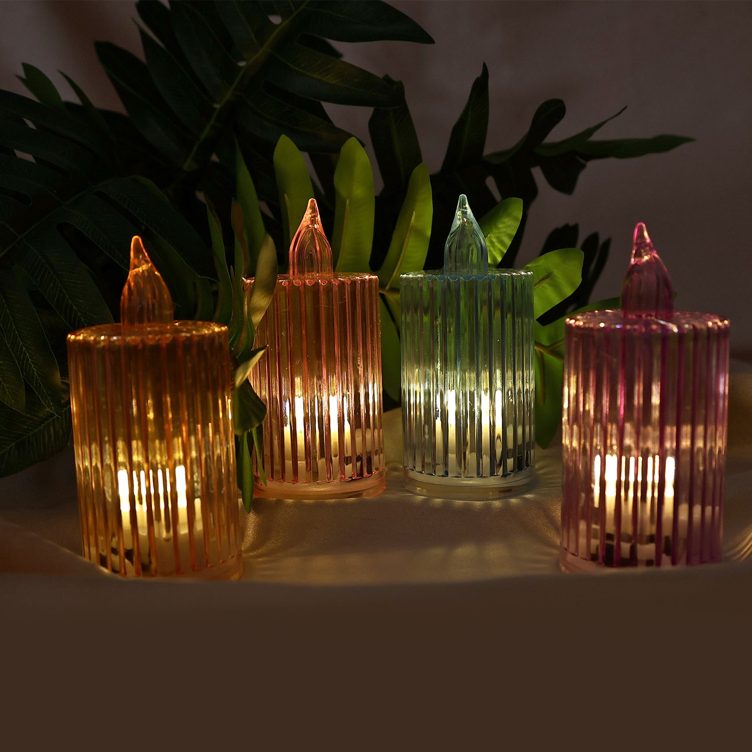 Decorative Flameless Electronic Led Candle Light Set (24 Pc)