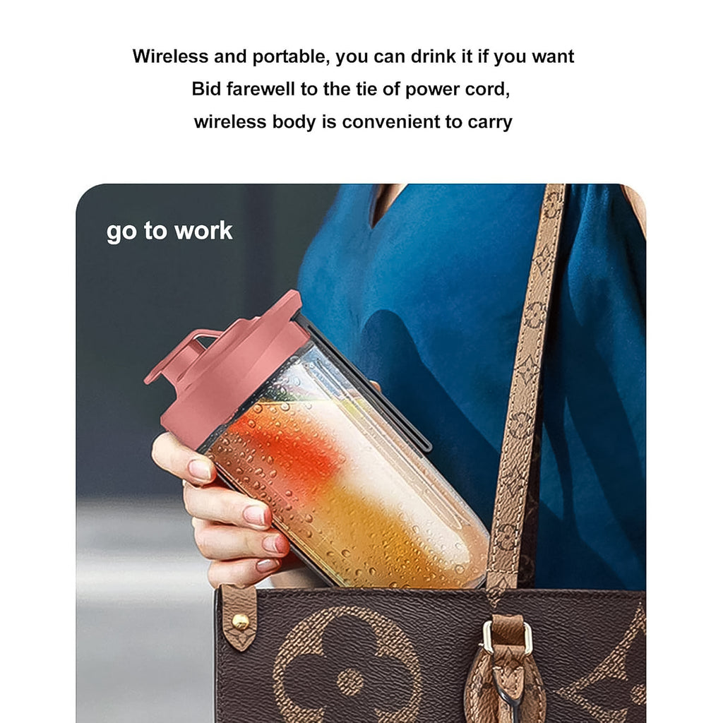Small, on-the-go blender with attached water bottle and cup (set of 2).